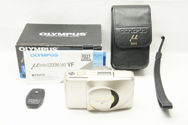 良品 OLYMPUS オリンパス μ mju: ZOOM 140 VF (ビジュアルファインダー) 35mmコンパクトフィルムカメラ 元箱付 230717n