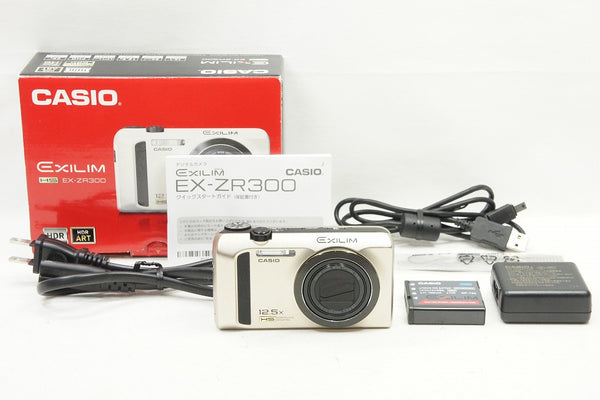 美品 CASIO HIGH SPEED EXILIM EX-ZR300 コンパクトデジタルカメラ ゴールド 元箱付 240621y