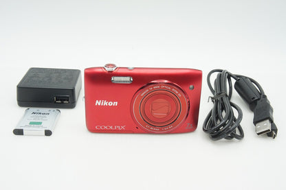 良品 Nikon ニコン COOLPIX S3400 コンパクトデジタルカメラ レッド 260213j
