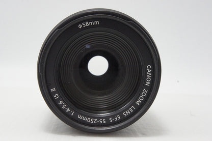 良品 Canon キヤノン EF-S 55-250mm F4-5.6 IS II APS-C ズームレンズ 260521ae