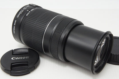 良品 Canon キヤノン EF-S 55-250mm F4-5.6 IS II APS-C ズームレンズ 260521ae