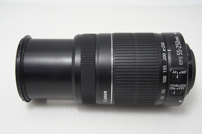 良品 Canon キヤノン EF-S 55-250mm F4-5.6 IS II APS-C ズームレンズ 260521ae