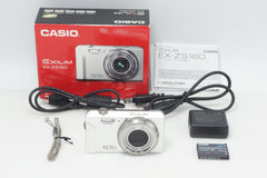 美品 CASIO カシオ EXILIM EX-ZS160 コンパクトデジタルカメラ シルバー 元箱付 260902k