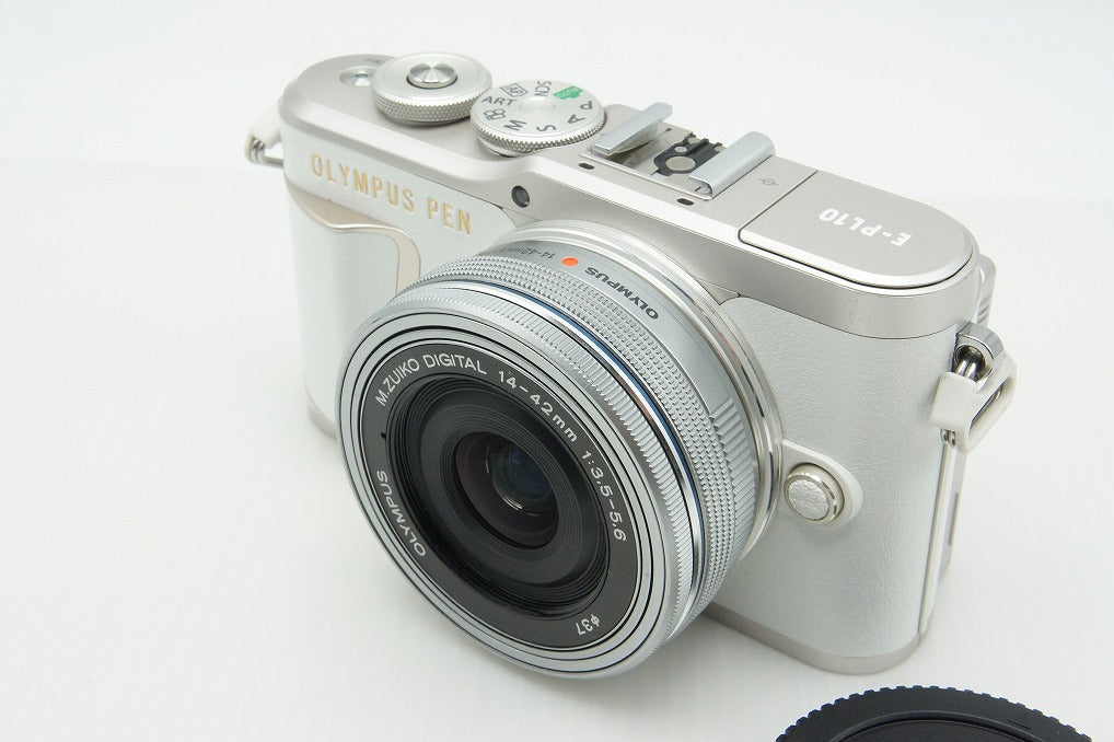 良品 OLYMPUS オリンパス PEN E-PL10 ボディ + M.ZUIKO DIGITAL ED 14-42mm F3.5-5.6 EZ ミラーレス ホワイト 260212b