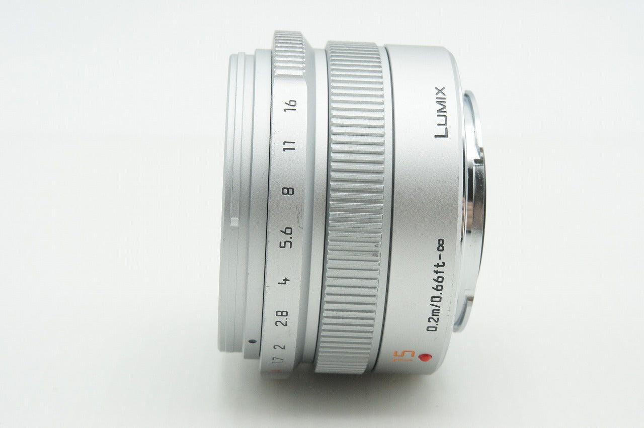 Panasonic パナソニック LEICA DG SUMMILUX 15mm F1.7 ASPH. H-X015 マイクロフォーサーズ シルバー 260217d