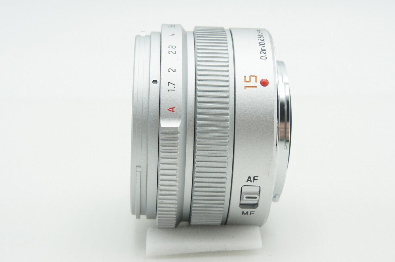 Panasonic パナソニック LEICA DG SUMMILUX 15mm F1.7 ASPH. H-X015 マイクロフォーサーズ シルバー 260217d