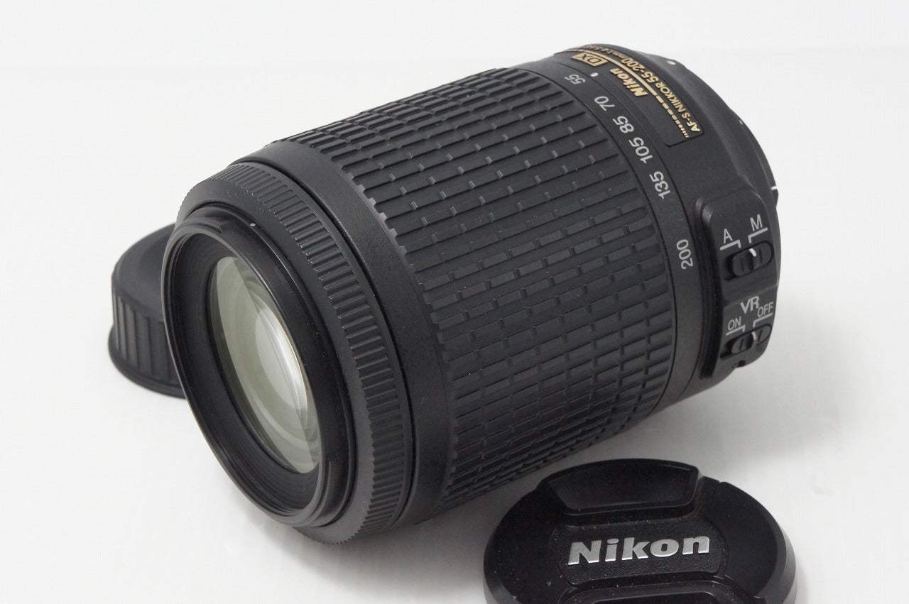 良品 Nikon ニコン AF-S DX NIKKOR 55-200mm F4-5.6G ED VR APS-C ズームレンズ フード ポーチ付 260525af