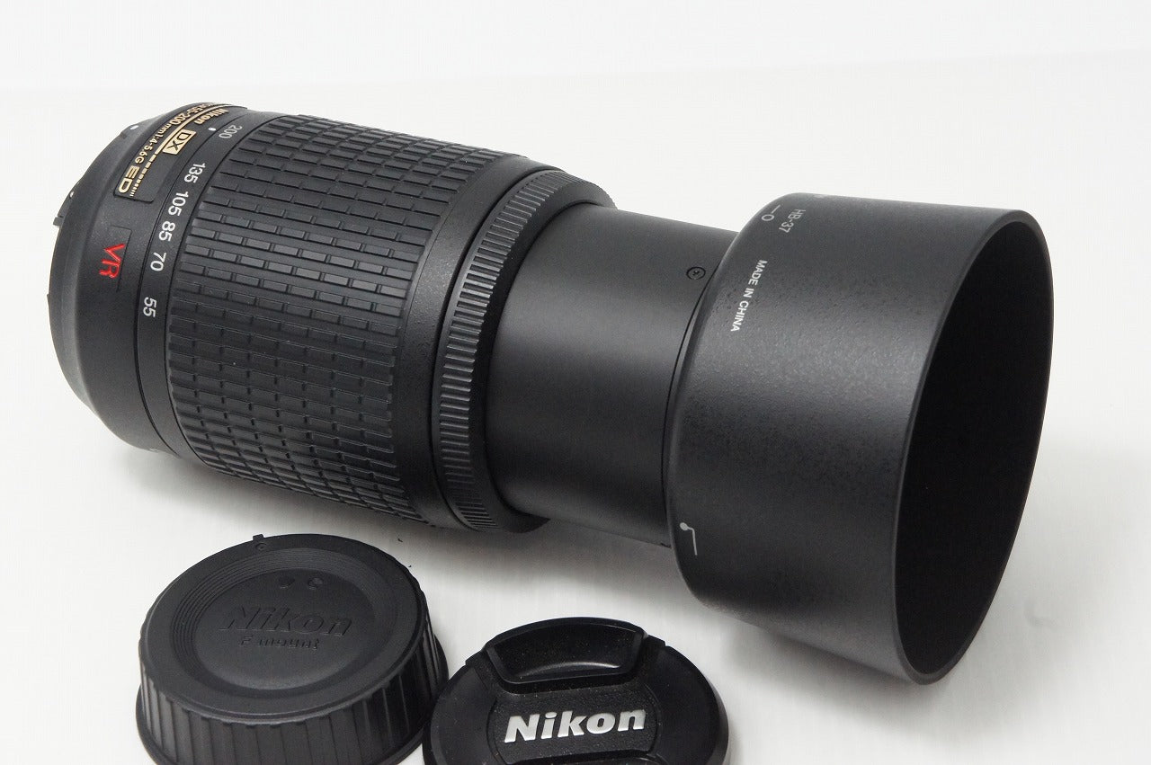 良品 Nikon ニコン AF-S DX NIKKOR 55-200mm F4-5.6G ED VR APS-C ズームレンズ フード ポーチ付 260525af