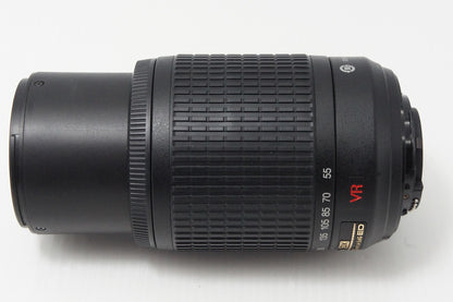 良品 Nikon ニコン AF-S DX NIKKOR 55-200mm F4-5.6G ED VR APS-C ズームレンズ フード ポーチ付 260525af