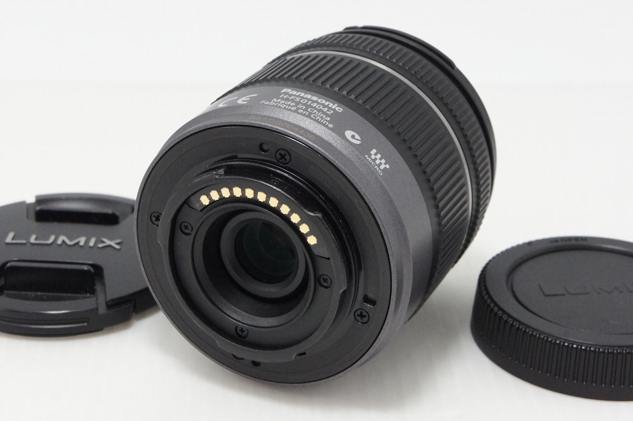 美品 Panasonic パナソニック LUMIX G VARIO 14-42mm F3.5-5.6 ASPH. MEGA O.I.S. H-FS014042 マイクロフォーサーズ ズームレンズ 260812al
