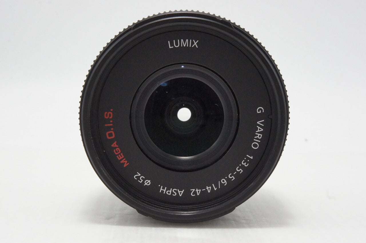 美品 Panasonic パナソニック LUMIX G VARIO 14-42mm F3.5-5.6 ASPH. MEGA O.I.S. H-FS014042 マイクロフォーサーズ ズームレンズ 260812al
