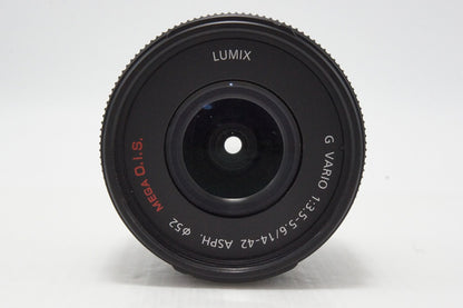 美品 Panasonic パナソニック LUMIX G VARIO 14-42mm F3.5-5.6 ASPH. MEGA O.I.S. H-FS014042 マイクロフォーサーズ ズームレンズ 260812al