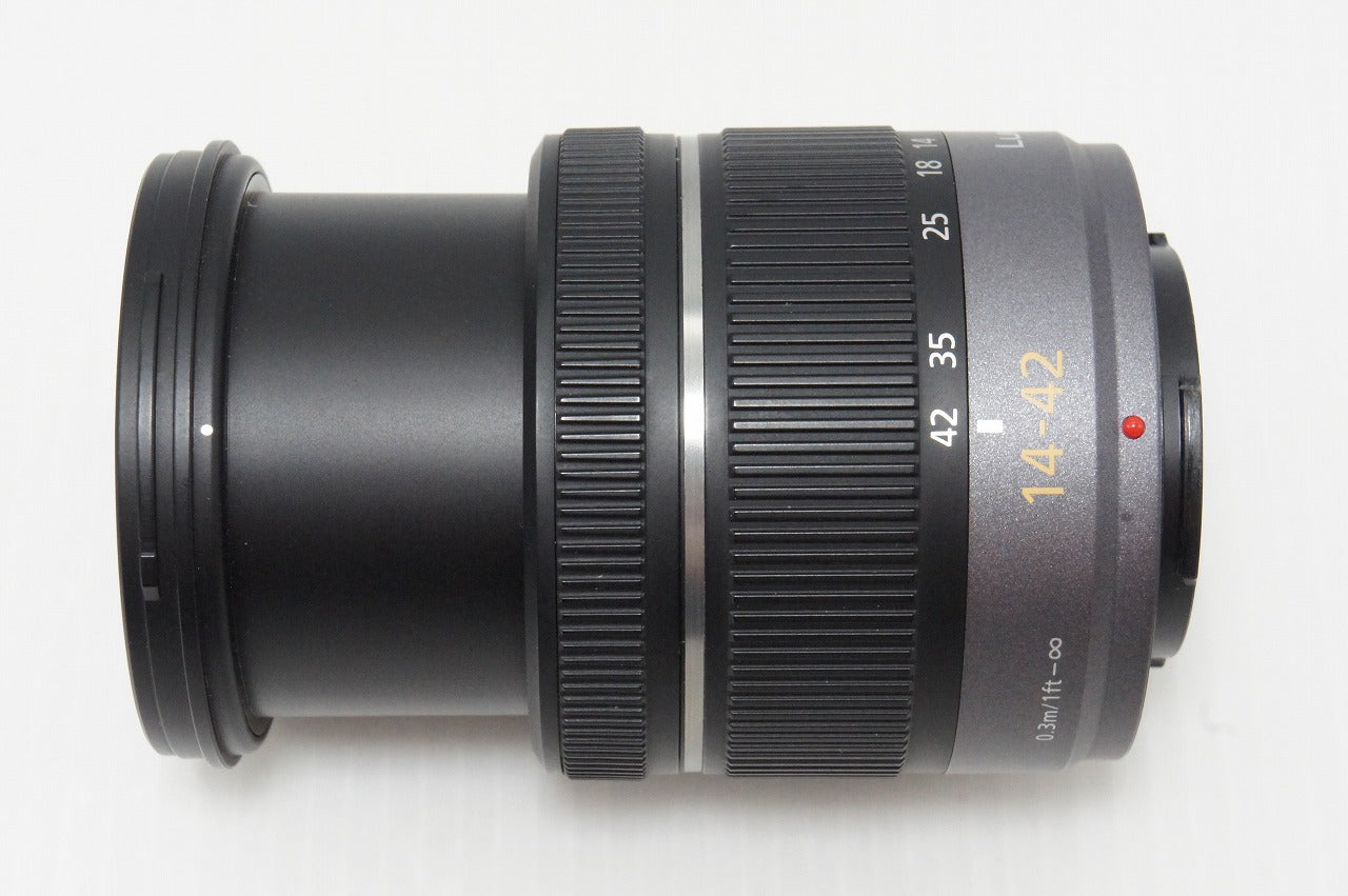 美品 Panasonic パナソニック LUMIX G VARIO 14-42mm F3.5-5.6 ASPH. MEGA O.I.S. H-FS014042 マイクロフォーサーズ ズームレンズ 260812al