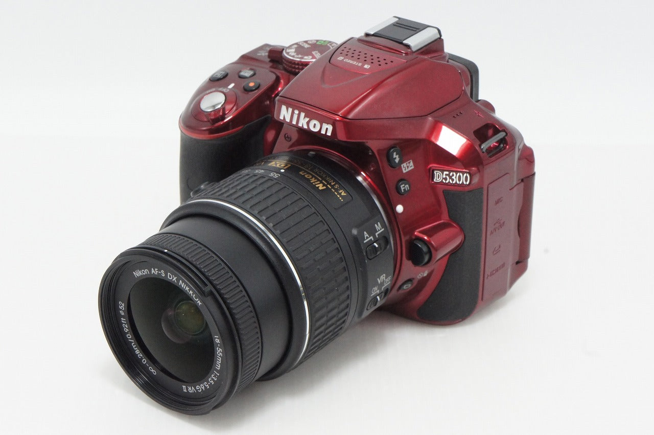 美品 Nikon ニコン D5300 ボディ + AF-S DX 18-55mm VR II レンズキット デジタル一眼レフカメラ レッド 260525ab
