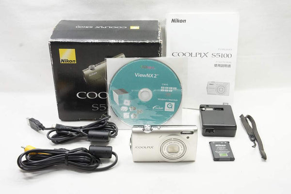 美品 Nikon ニコン COOLPIX S5100 コンパクトデジタルカメラ シルバー 元箱付 241229al