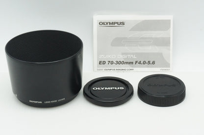 良品 OLYMPUS オリンパス ZUIKO DIGITAL ED 70-300mm F4-5.6 フォーサーズ ズームレンズ フード付 260218u