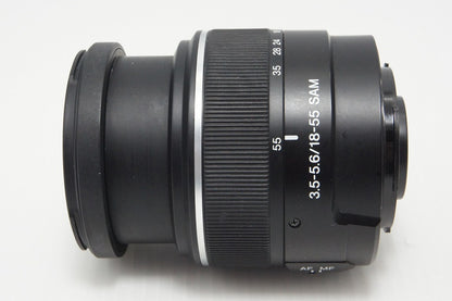 良品 SONY ソニー DT 18-55mm F3.5-5.6 SAM SAL1855 MINOLTA αマウント APS-C ズームレンズ フード付 260527ai