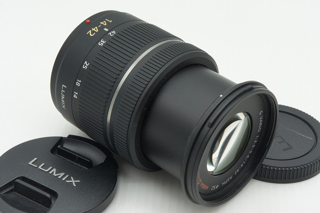 美品 Panasonic LUMIX G VARIO 14-42mm F3.5-5.6 ASPH. MEGA O.I.S H-FS014042 マイクロフォーサーズ 260219h