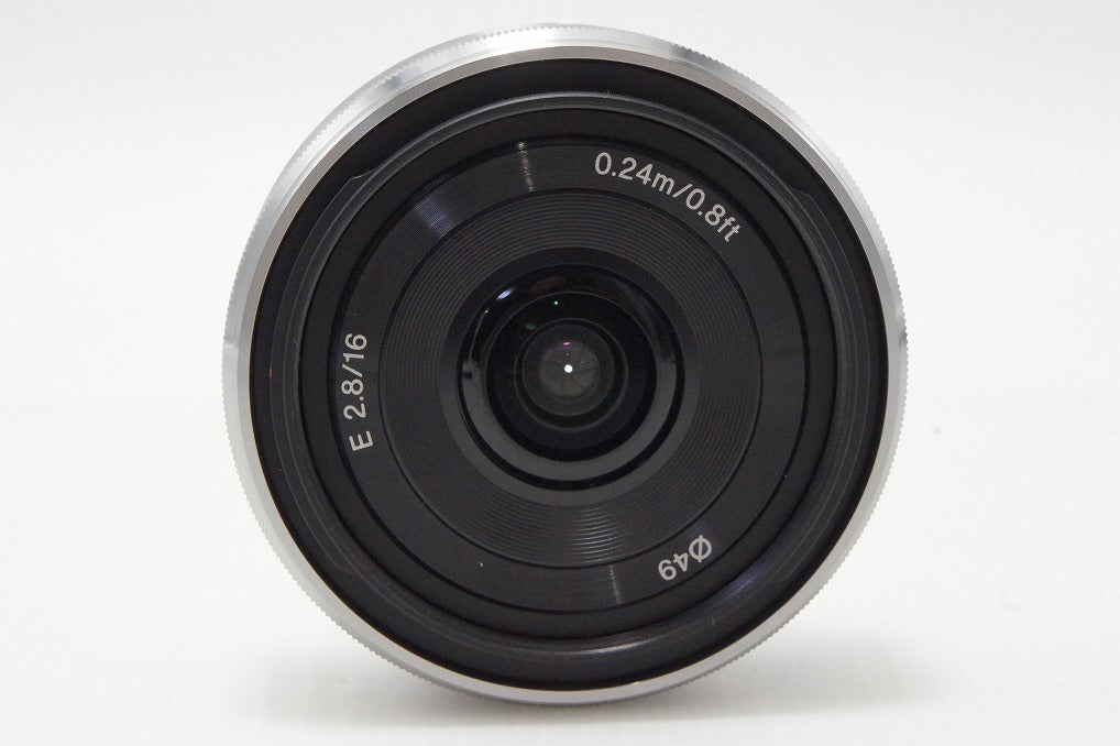 美品 SONY ソニー E 16mm F2.8 SEL16F28 シルバー Eマウント APS-C 単