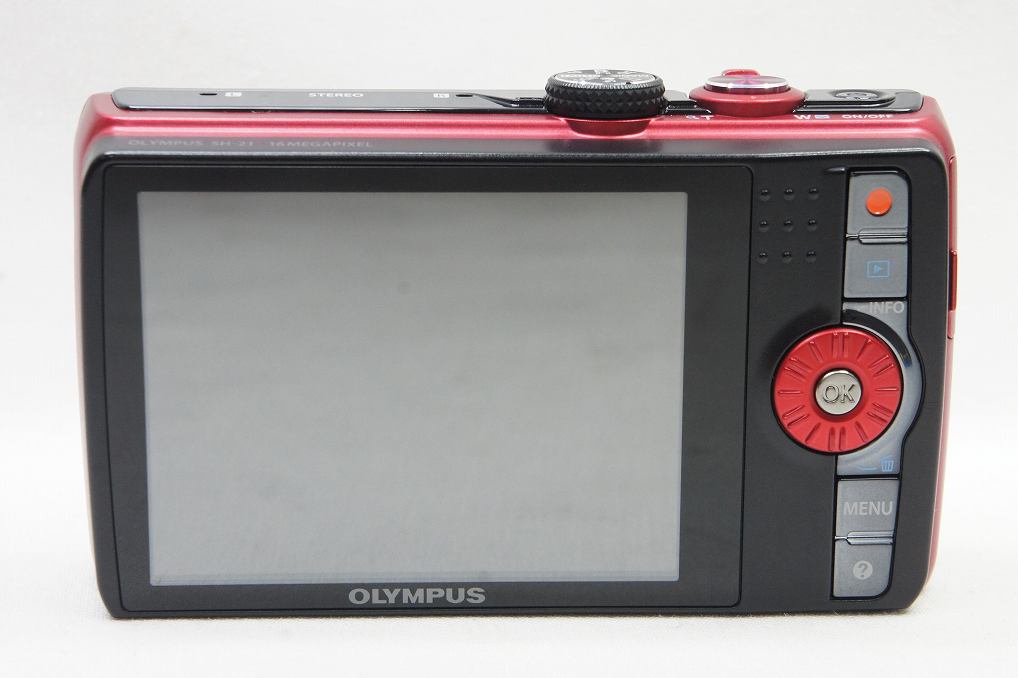 美品 OLYMPUS オリンパス STYLUS SH-21 コンパクトデジタルカメラ レッド 250614c