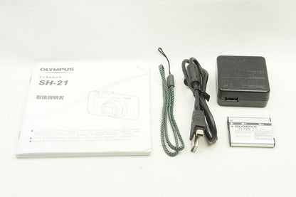 美品 OLYMPUS オリンパス STYLUS SH-21 コンパクトデジタルカメラ レッド 250614c
