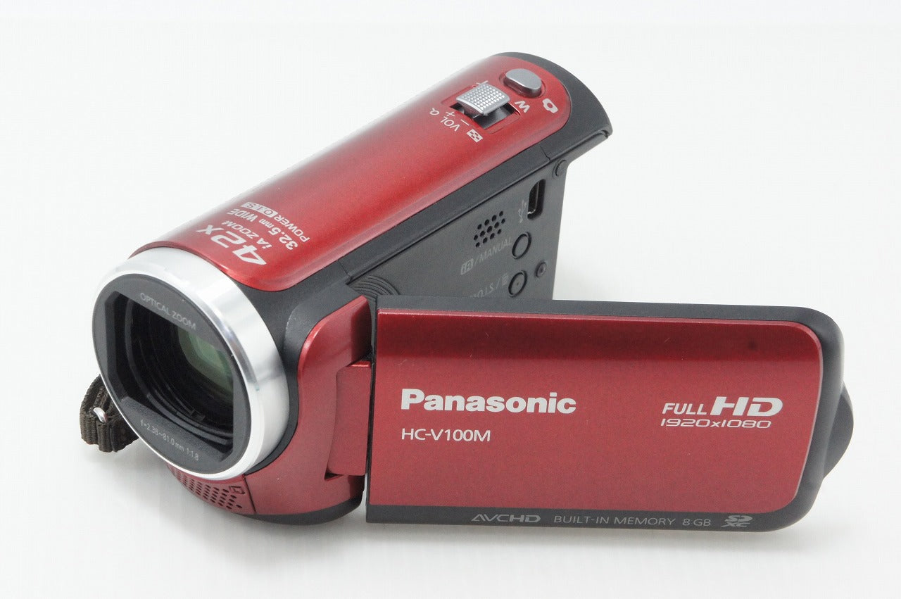 美品 Panasonic パナソニック HC-V100M デジタルビデオカメラ レッド