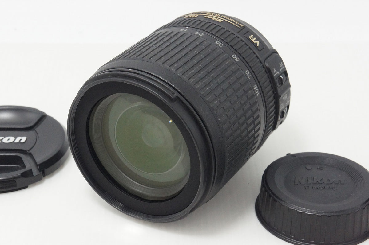 美品 Nikon ニコン AF-S DX NIKKOR 18-105mm F3.5-5.6G ED VR APS-C ズームレンズ フード付 260907l
