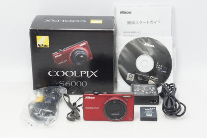 良品 Nikon ニコン COOLPIX S6000 コンパクトデジタルカメラ フラッシュレッド 元箱付 260910p