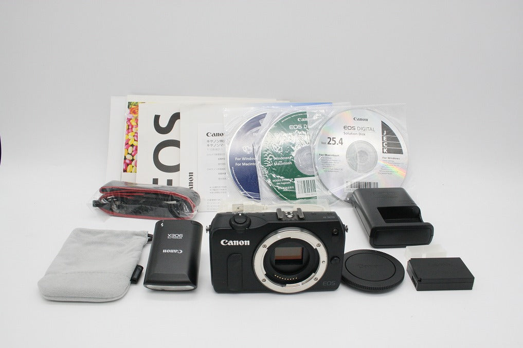 美品 Canon キヤノン EOS M ボディ ミラーレス一眼カメラ ブラック 90EX付 260904c