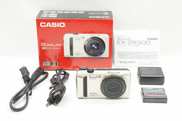 美品 CASIO HIGH SPEED EXILIM EX-ZR300 コンパクトデジタルカメラ ゴールド 元箱付 240703c