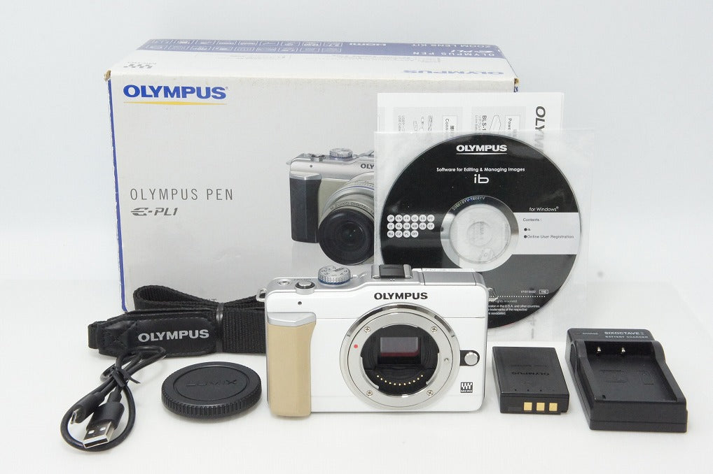 OLYMPUS オリンパス PEN Lite E-PL1 ボディ ミラーレス一眼カメラ ホワイト 元箱付 260401s