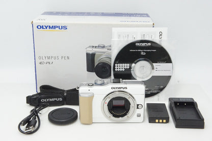 OLYMPUS オリンパス PEN Lite E-PL1 ボディ ミラーレス一眼カメラ ホワイト 元箱付 260401s