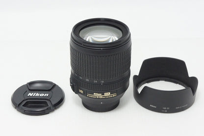 美品 Nikon ニコン AF-S DX NIKKOR 18-105mm F3.5-5.6G ED VR APS-C ズームレンズ フード付 260529a