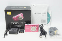 Nikon ニコン COOLPIX S5100 コンパクトデジタルカメラ ホットピンク 元箱付 260910e