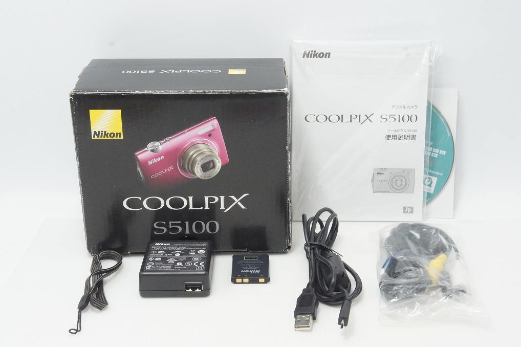 Nikon ニコン COOLPIX S5100 コンパクトデジタルカメラ ホットピンク 元箱付 260910e