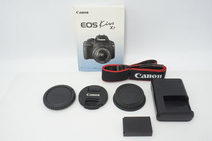 良品 Canon キヤノン EOS Kiss X7 ボディ + EF-S 18-55mm IS STM レンズキット デジタル一眼レフカメラ 260526a