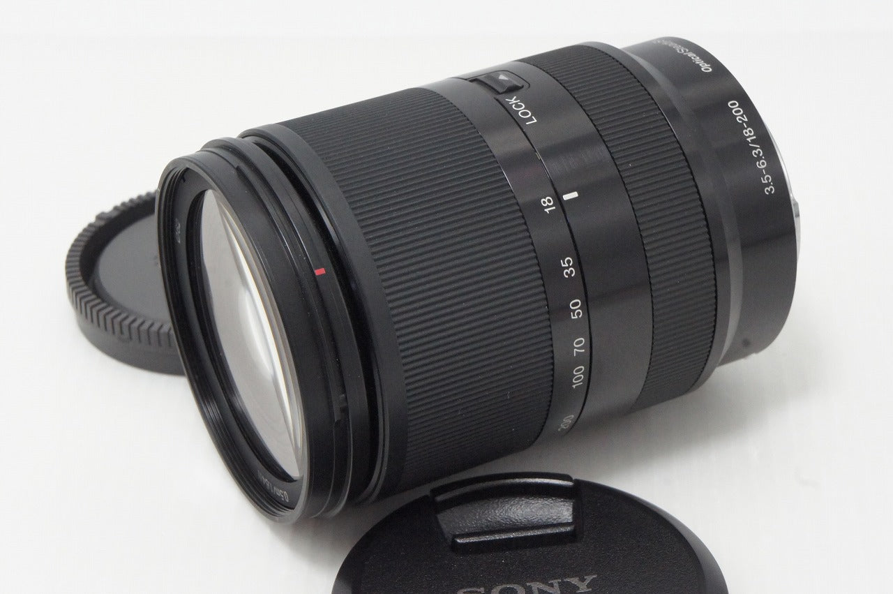 美品 SONY ソニー E 18-200mm F3.5-6.3 OSS LE SEL18200LE Eマウント APS-C ズームレンズ フード 元箱付 260527cb