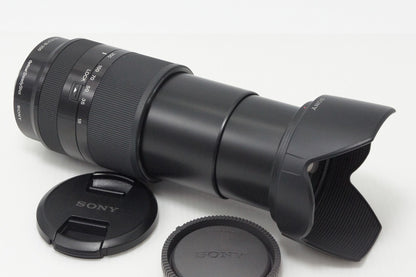 美品 SONY ソニー E 18-200mm F3.5-6.3 OSS LE SEL18200LE Eマウント APS-C ズームレンズ フード 元箱付 260527cb