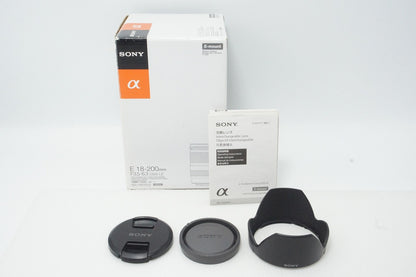 美品 SONY ソニー E 18-200mm F3.5-6.3 OSS LE SEL18200LE Eマウント APS-C ズームレンズ フード 元箱付 260527cb