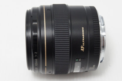 良品 Canon キヤノン EF 100mm F2 USM フルサイズ 単焦点レンズ フード付 260528r