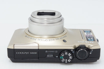 良品 Nikon ニコン COOLPIX S8100 コンパクトデジタルカメラ プレシャスゴールド 元箱付 260403v