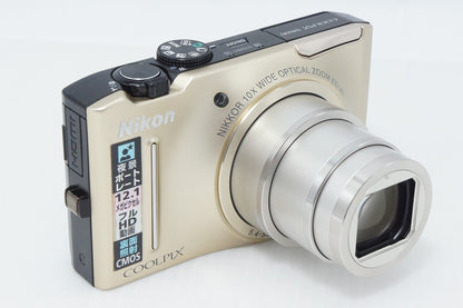 良品 Nikon ニコン COOLPIX S8100 コンパクトデジタルカメラ プレシャスゴールド 元箱付 260403v