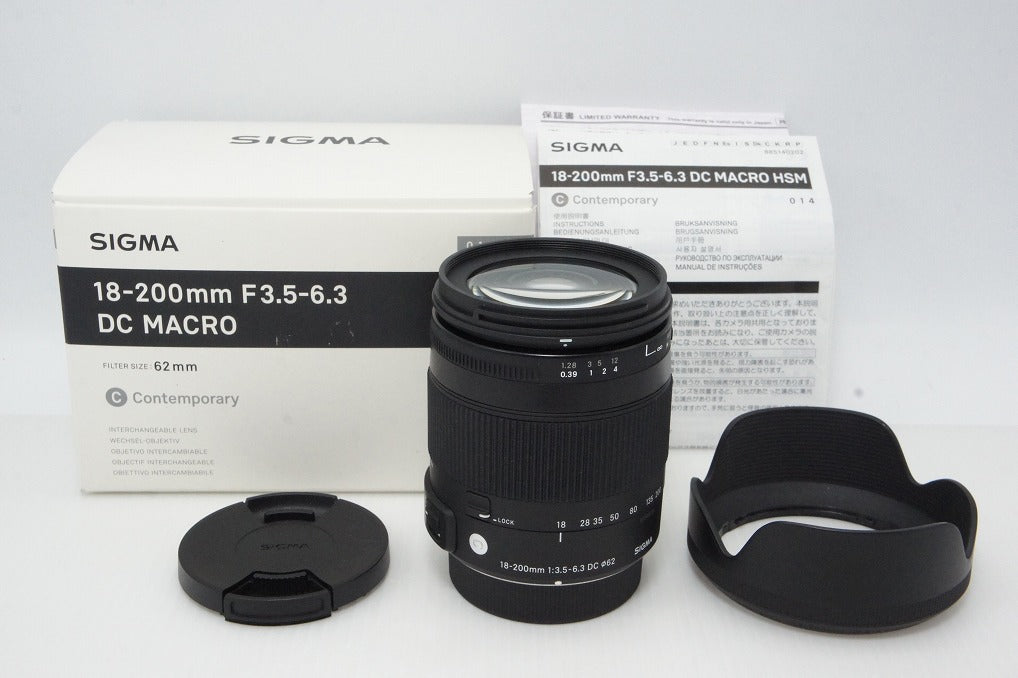 SIGMA シグマ 18-200mm F3.5-6.3 DC MACRO HSM Contemporary PENTAX ペンタックス Kマウント 元箱付 260402c
