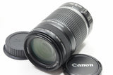 美品 Canon キヤノン EF-S 55-250mm F4-5.6 IS EFマウント APS-C ズームレンズ フード付 240706c