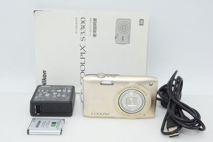 Nikon ニコン COOLPIX S3300 コンパクトデジタルカメラ スイートゴールド 260403ak