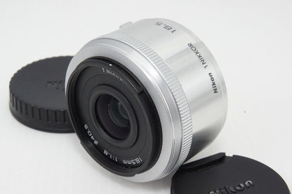 Nikon ニコン 1 NIKKOR 18.5mm F1.8 単焦点レンズ シルバー 元箱付 260403ah