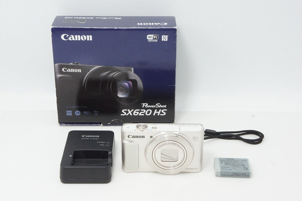 Excellent Canon PowerShot SX620 HS Compact Digital Camera White with Original Box 260603a