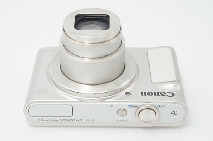 Excellent Canon PowerShot SX620 HS Compact Digital Camera White with Original Box 260603a