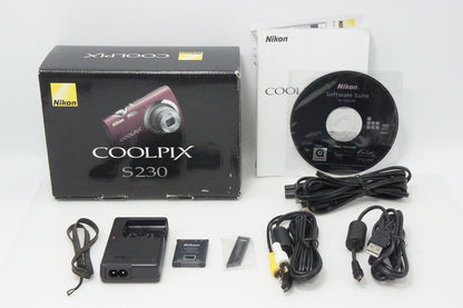 美品 Nikon ニコン COOLPIX S230 コンパクトデジタルカメラ パープル 元箱付 260603g