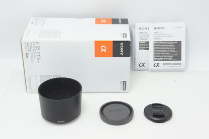 良品 SONY ソニー E 55-210mm F4.5-6.3 OSS SEL55210 Eマウント ズームレンズ APS-C フード 元箱付 260603ap